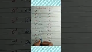 cube numbers of 1-20#shorts