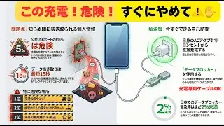 【最短15秒】スマホを刺した瞬間に詰みます。公共充電ポートに潜む「情報の泥棒」の正体とは！(NotebookLM)