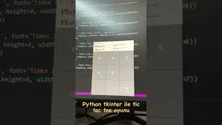 Python Tkinter ile Tic Tac Toe #shorts