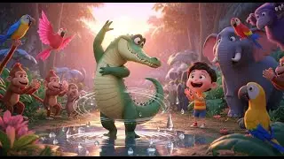 The Crocodile Who Danced in the Rain 🐊🌧 | Fun & Rainy Day Rhyme for Kids