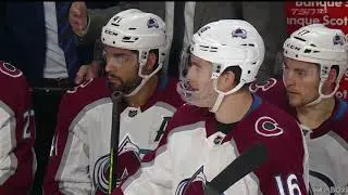 Nikita Zadorov slewfoot on Jesperi Kotkaniemi