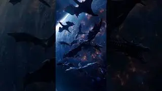 Flock of dragons gliding through the stars #ai #midjourney #aifilm #scifi #dragonsvsastronauts