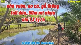 2 hécta nhà vườn ao cá cực đẹp, đôi thông, full dừa. 50m mt nhựa. Sổ hồng sẵn. Bán gấp trả nợ. 