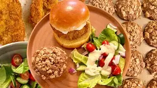 Crispy Fried Chicken Sandwich + Sourdough Banana Oat Muffins Recipe | Homemade & Easy