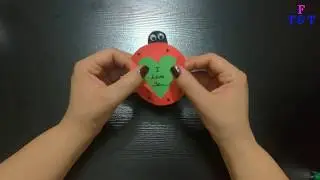 Ladybug Carrying a Message of Love &ndash; Aşk Mesajı Taşıyan Uğurb&ouml;ceği &ndash; DIY &ndash; Handmade Valentine Cards