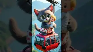 🐱💪 Brave Kitten Saves Baby from Disaster! 😱🔥 #cat #kitten #catlovers #short  #animation