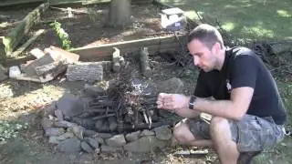 Ferrocerium Rod Technique and Upside Down Fire for Wilderness Survival