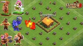 SUPER TROOPS vs 2 layer of Level 1 CANNON | #shorts | COC Experiments