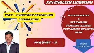 MCQ_HISTORY OF ENGLISH LITERATURE (UNIT-1)@JSN ENGLISH LEARNING