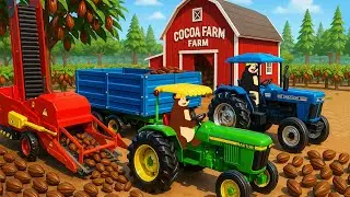 Farm Work Day 🚜🍫 | Growing & Harvesting Cocoa | Real Farm Animation