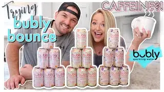 TRYING BUBLY BOUNCE! 😆 Bubly Sparkling Water with Caffeine | Taste Test Sparkling Water Review