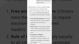 meaning of democracy and it's key features.