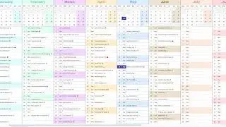 Simple Yearly Planner, Monthly Calendar, Events & Birthdays, Task Tracker | Enrori Spreadsheets
