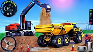 Backhoe Loader dampar  Simulator Gameplay - Indian Vehicles JCB Truck Driving - Android Gameplay