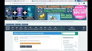 Live instructor led online classes for summer training in Machine Learning Using Python