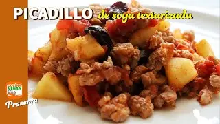 Picadillo de soya texturizada - Cocina Vegan Fácil