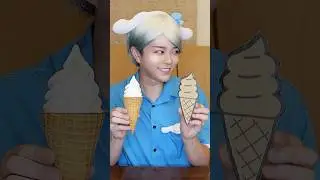 EAT CARDBOARD SOFT ICE CREAM！#asmr