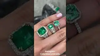 Contemporary and trendy Colombian emerald diamond gold fine jewelry for sale
