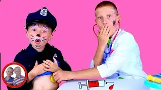 Доктор Набор игрушек | Раскрашенные лица! | Майк и Джейк притворяются, что играют | Доктор Кит