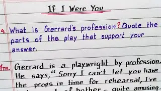 What is Gerrard's profession? | NCERT | If I Were You | Class 9 English | Chapter 11