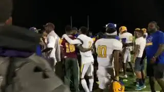 Final play/Postgame huddle Mervo/Dunbar football 09/07/19