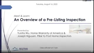 Overview of the Pre-Listing Inspections
