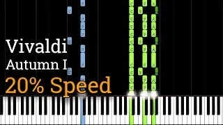 Autumn, Mvt. 1 - The Four Seasons by Vivaldi (Slow Piano Tutorial) [20% Speed]