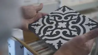 Zementfliesen schwarz wei&szlig; - historisches Ornament
