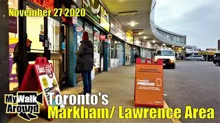Toronto walk in the Markham Road/ Lawrence ave area, and a tour inside Cedarbrae Mall (4k video)