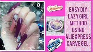 EASY DIY LAZY GIRL METHOD/WITH ALIEXPRESS CARVE GEL/MODELONES Gel POLISH/MAKARTT BASE N TOPCOAT