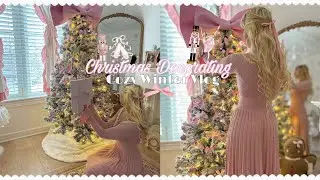 COZY WINTER VLOG💗 ☃️ |SugarPlum Fairy Christmas decorating, Holiday shopping + baking 🎀#coquette