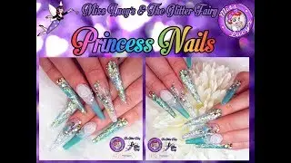 🐯Extreme Length Acrylic Extensions👸Sculpted💖Princess Nails🐯Glitter👸Water Decals/Sliders💖