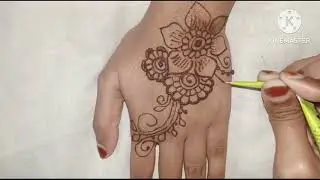 Simple Flower Back Hand Mehandi design 🌸🌿 youtube video 