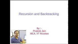 Tutorial 10 : Recursion and Backtracking in Hindi ( PART - 1 )