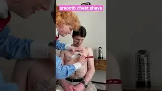 Shaving man&rsquo;s chest with a straight razor. #shaving #razorshave ￼#chestshave