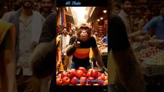 इंसानों से भी ज़्यादा स्मार्ट बंदर! Real Indian Market #monkey #ai #reels