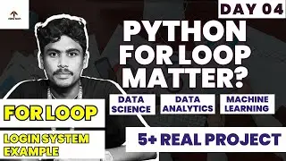 Python For Loop Explained 🔁 | Login System Example | 5+ Real Projects | Day 04
