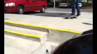Big boy lands kickflip off the two