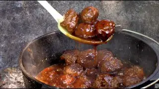 Dutch Oven Bourbon Meatballs
