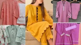 How to design ur plain dress||casual plain lawn dress designs 2022