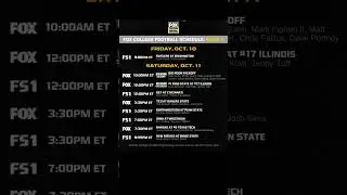 College football schedule games for week seven on Fox ￼