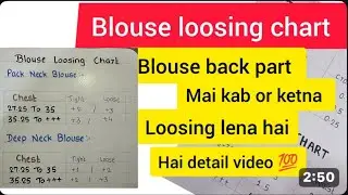 Front & Back Blouse Loosening Chart | New FMC Method | Perfect Blouse Fitting #blousedesign #blouse 