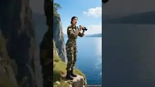 Indian lady soldier saves his sister from crocodiles😭 #ai #army
