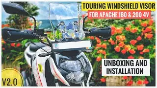 Touring Windshield Visor For Apache 200  and Apache 160 4V Installed | Installation and Unboxing V2