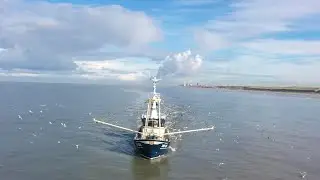 Vissersboten op de Noordzee