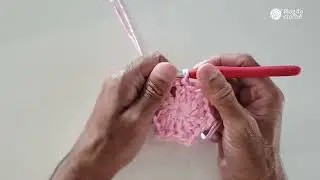 In&iacute;cio do hex&aacute;gonos de croch&ecirc; com fio duplo