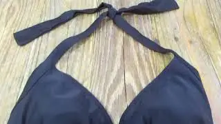 Merona Purple Slimming Black Flower Halter One-Piece Bathing Suit Size Small EUC