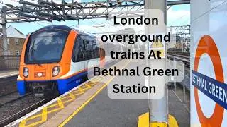 London Overground trains at Bethnal Green Station.