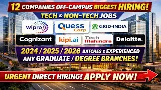 12 Off Campus Hiring🔥2026/2025/2024 batch & Experience🚀Any Degree | Internship & Full-Time Jobs