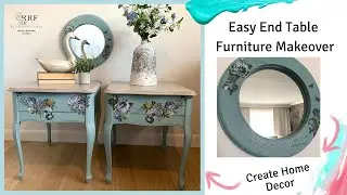 Easy Table Furniture Makeover / Trash to Treasure DIY Table / Stencil Design for Beginners